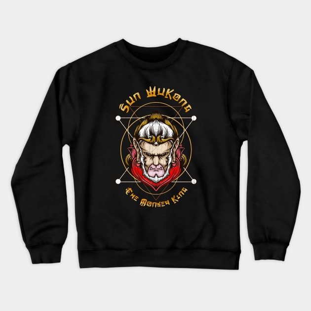 Sun Wukong Monkey King Chinese Myth for Wuxia Kung Fu Fans Crewneck Sweatshirt by KennefRiggles